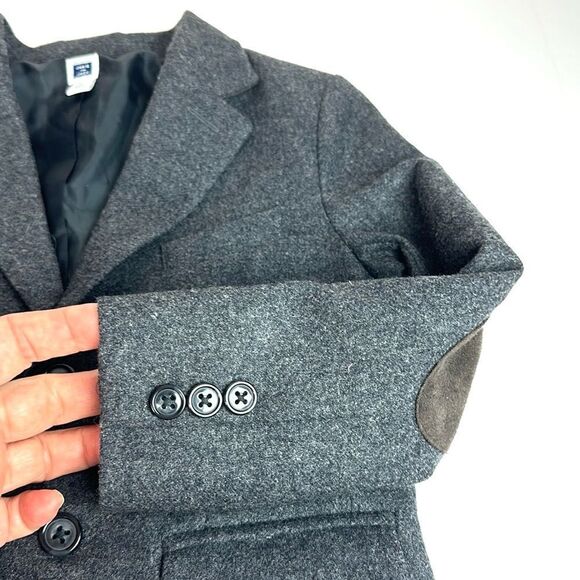 Janie and Jack Wool Blend Blazer Suit Jacket Gray with Elbow Patches sz 4 - Picture 4 of 13